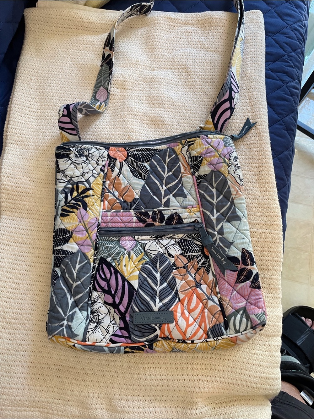 Vera Bradley Quilted Crossbody Bag - Multicolor Leaf Print